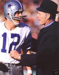 Dallas QB Roger Staubach and Coach Tom Landry